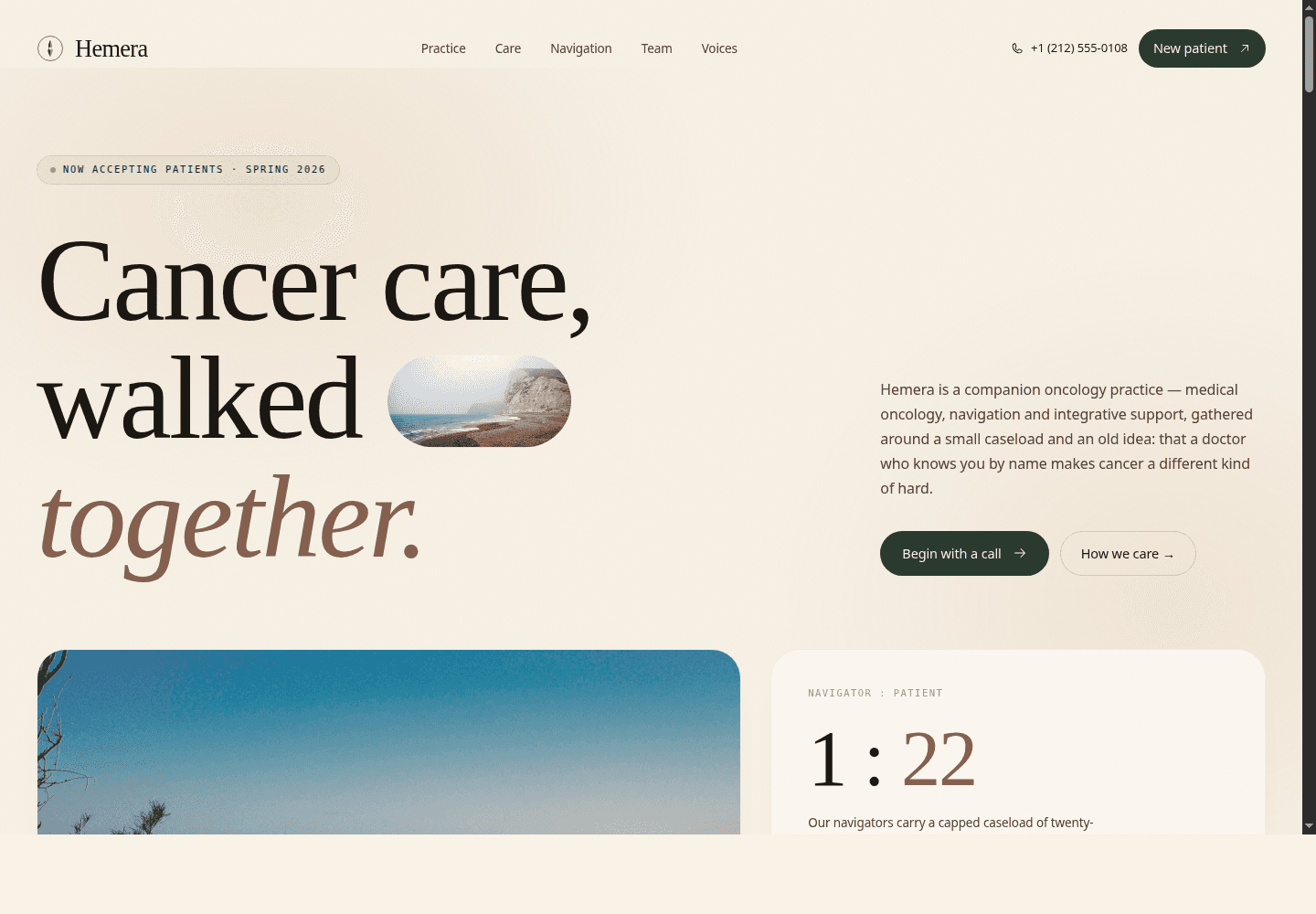 Hemera landing page preview