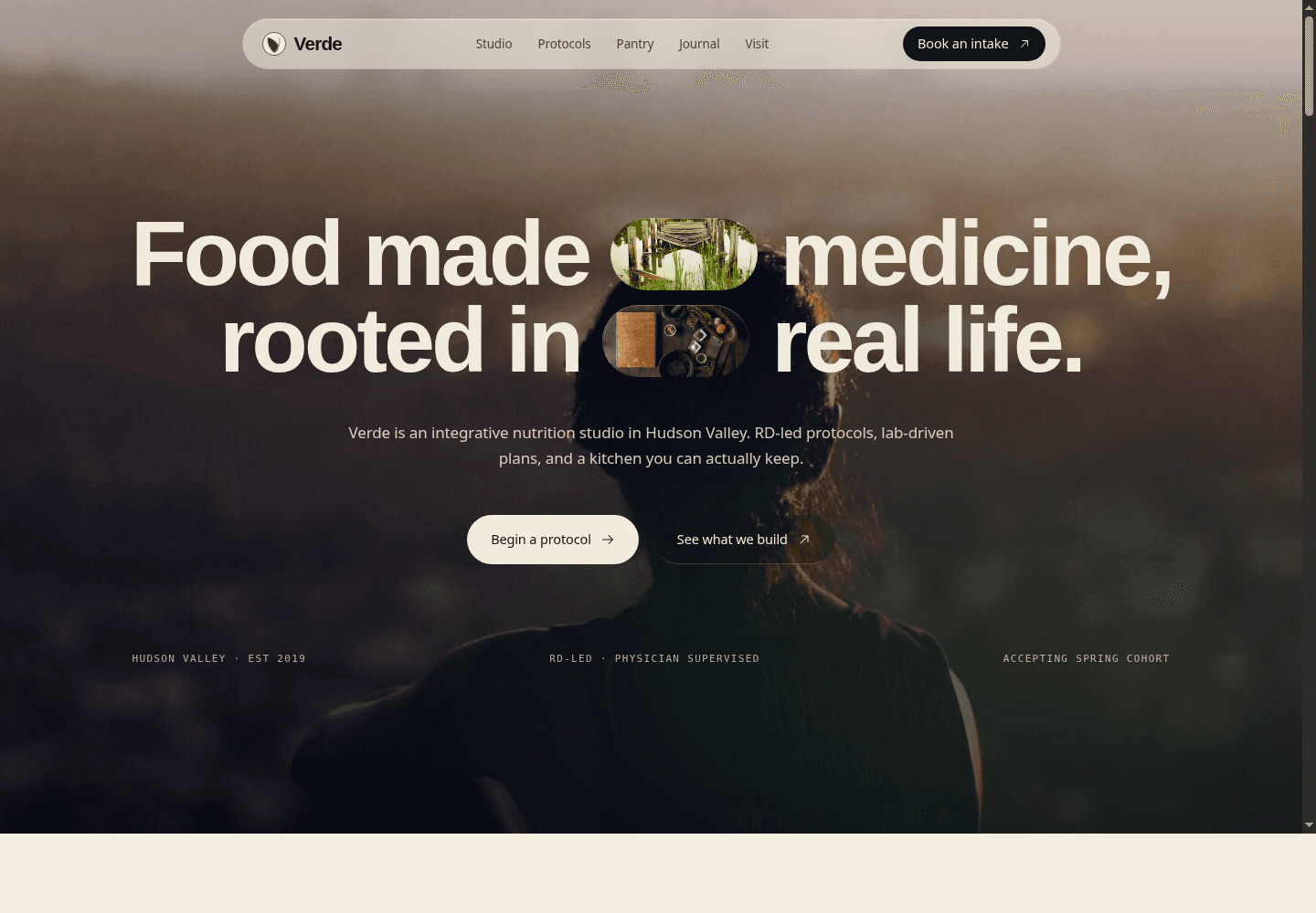 Verde landing page preview